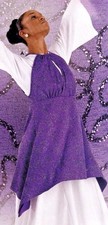 NWT Praise Top GLittered Purple halter style overdress tunic Ladies sizes empire