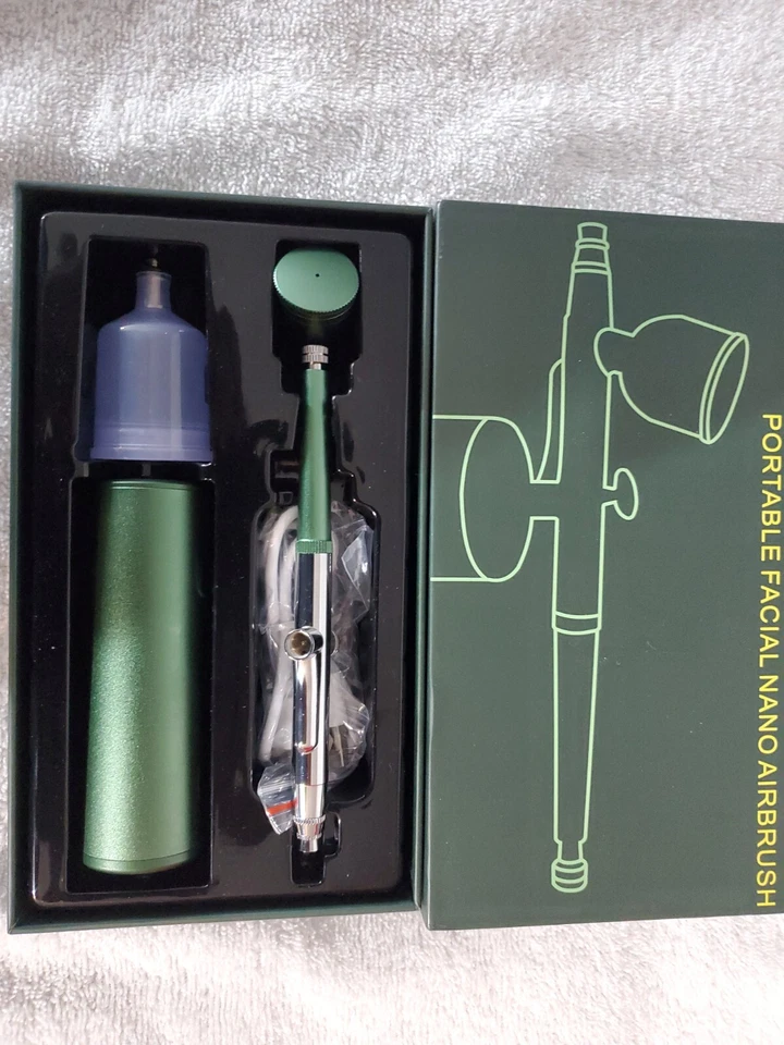 Mini compresor de aerógrafo portátil facial nano pulverizador de niebla inyector de oxígeno de agua Foto 4 de 4