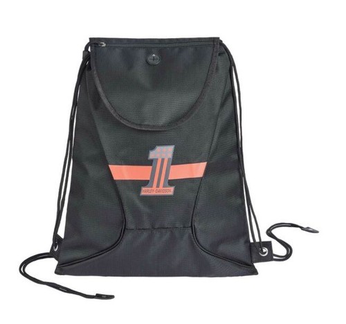 Harley Davidson #1 Logo Sling Backpack Drawstring Bag Black/Rust 99667 NUMBER1
