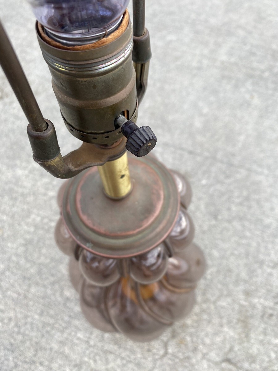 伊90s vintage lump made in Italy ムラーノガラス Vintage Mid Century Murano Caged Art Glass Lamp Italy Purple