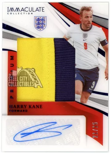 Harry Kane 2021-22 Panini Immaculate Premium Patch Auto Card #PR-HK 21/25
