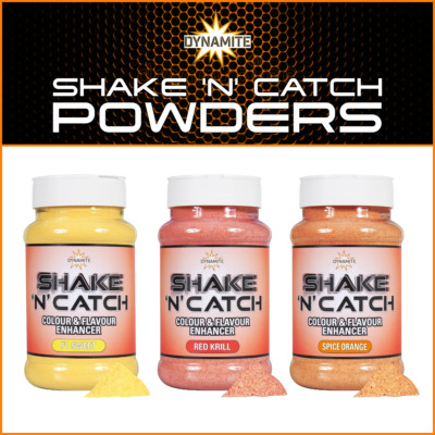 DYNAMITE BAITS SHAKE 'N' CATCH POWDERS | ALL FLAVOURS/FISHING ADDITIVES ...