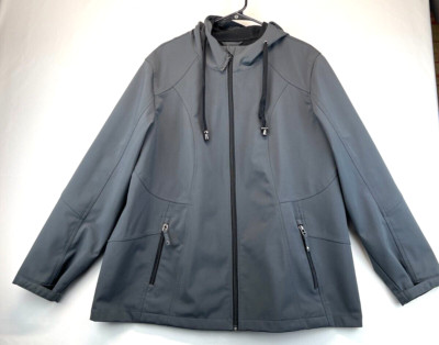 Below Zero Jacket - Raincoat - Mens Size 2XL - Gray Full Zip - Hooded (2586)