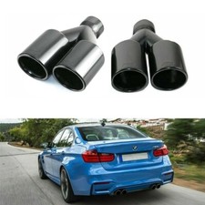 Pair 63mm Universal Dual Outlet Stainlesssteel Car Exhaust Muffler Tail Tip Pipe