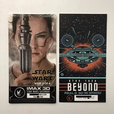 Star Wars The Force Awakens & Star Trek Beyond IMAX Collectors Ticket 2 Set Rey
