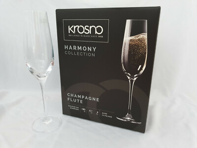 Krosno Kristall Sektflöte Glas | 6er Set | 180 ML | Harmony Collection