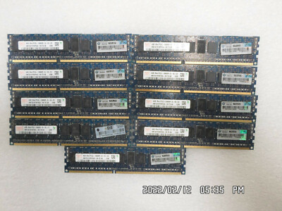 LOT OF 9 - HP 647647-071 HYNIX HMT351R7BFR4A-H9 T8 AB 4GB PCL3 10600R SERVER MEM