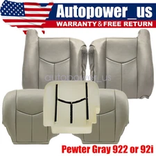 For 03-06 GMC Sierra Driver & Passenger Leather Seat Cover & Foam Cushion Gray