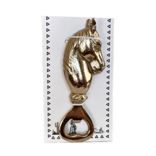 Bottle Opener Handheld Gold Horse Head Barware Home Bar Gift Equestrian Lover
