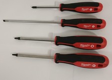 Set 4 MILWAUKEE Tools 2 SQUARE 1 Long Straight Philips Cushion Grip Screwdrivers