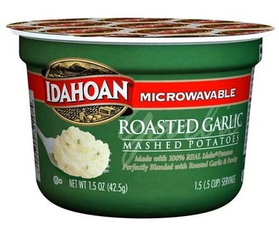 Idahoan Microwavable Roasted Garlic Mashed Potato Cup, 1.5 oz (Pack Ounce