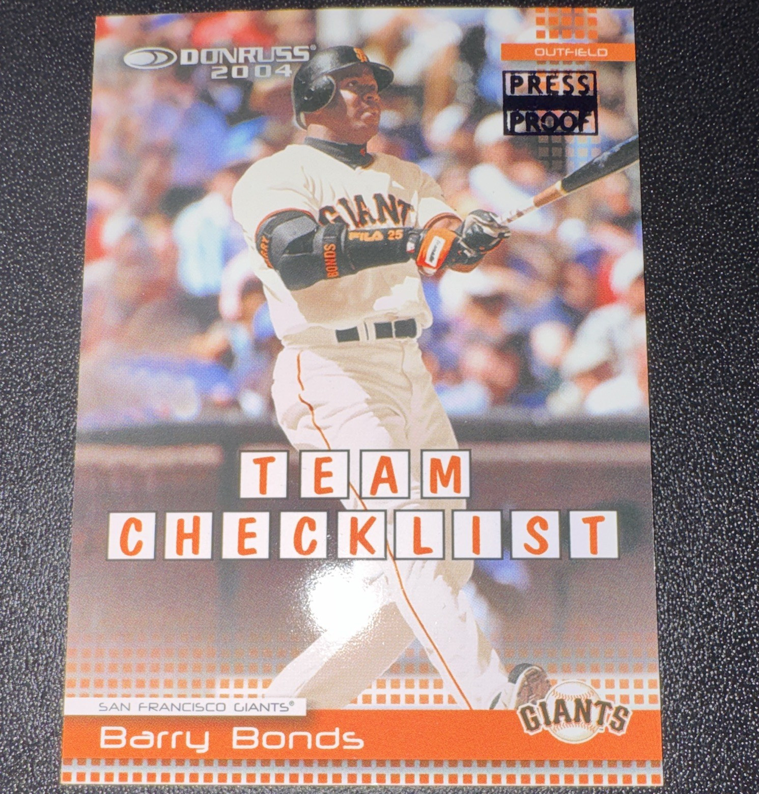 Donruss 2004 Barry Bonds Team Checklist #400 San Francisco Giants MLB Card