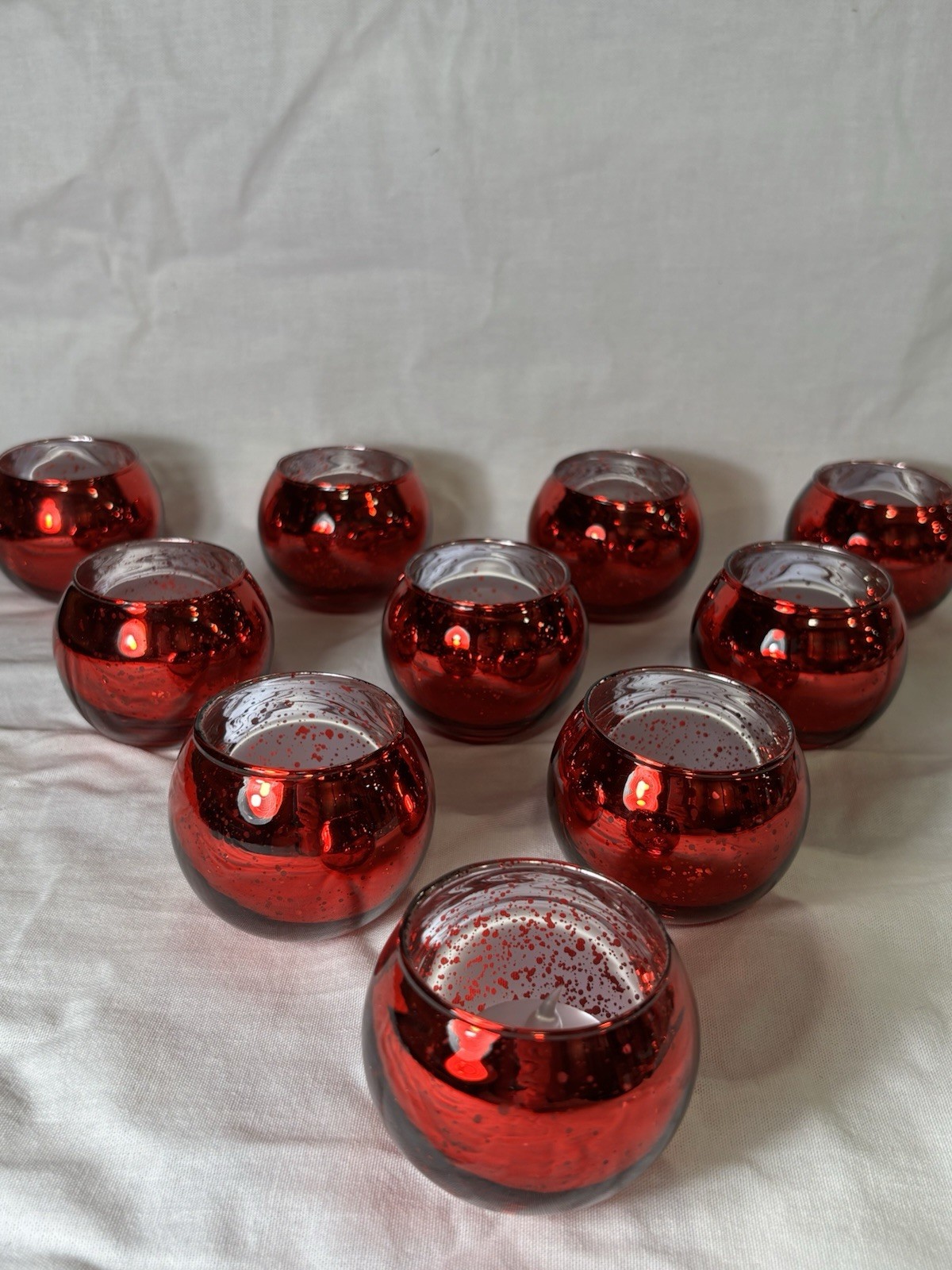 S W/ Battery Operated Flicker Faux Candles- Red