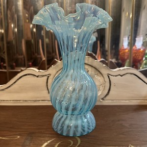 Fenton Blue Opalescent Vase | eBay
