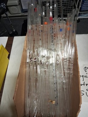 Assorted glass laboratory pipets