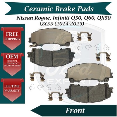 New OE Front Ceramic Brake Pads Kit For 2014-2025 Nissan/Infiniti 9 Yr Warranty