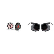 Kicker 45KM654L 6.5" LED Marine Speakers and Front Kick 6.5in Speaker Pods Co...