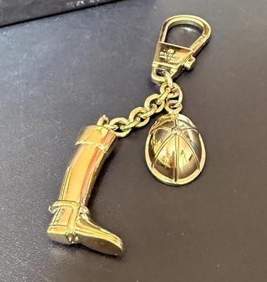 Gucci Boot Hat Keychain Gold Charm Key Holder Double Charm Rare Cute