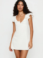 NWT princess polly I Guess So Cotton Mini Dress White