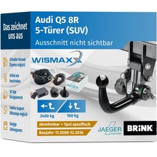 AHK für Audi Q5 8R 8R 08-16 vert. abnehmbar BRINK +7pol E-Satz spezifisch