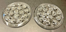 Two 2 Vintage 16 Hole 5" Diameter Glass FLOWER FROGS