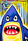 ACEO ORIGINAL SHARKEY SHARK Acrylic & Gouache PAINTING NEW  — photo 2
