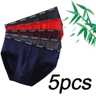 5 Pack Men Classic Briefs Fit Breathable Underwear Solid Colors L-3XL