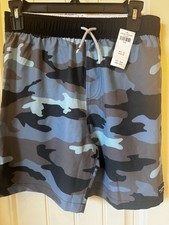 Abercrombie Fitch Swim Trunks Shorts Boys Size 15/16 blue camo new with tags