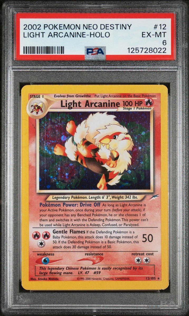 2002 POKEMON NEO DESTINY #12 LIGHT ARCANINE-HOLO PSA 6 | eBay