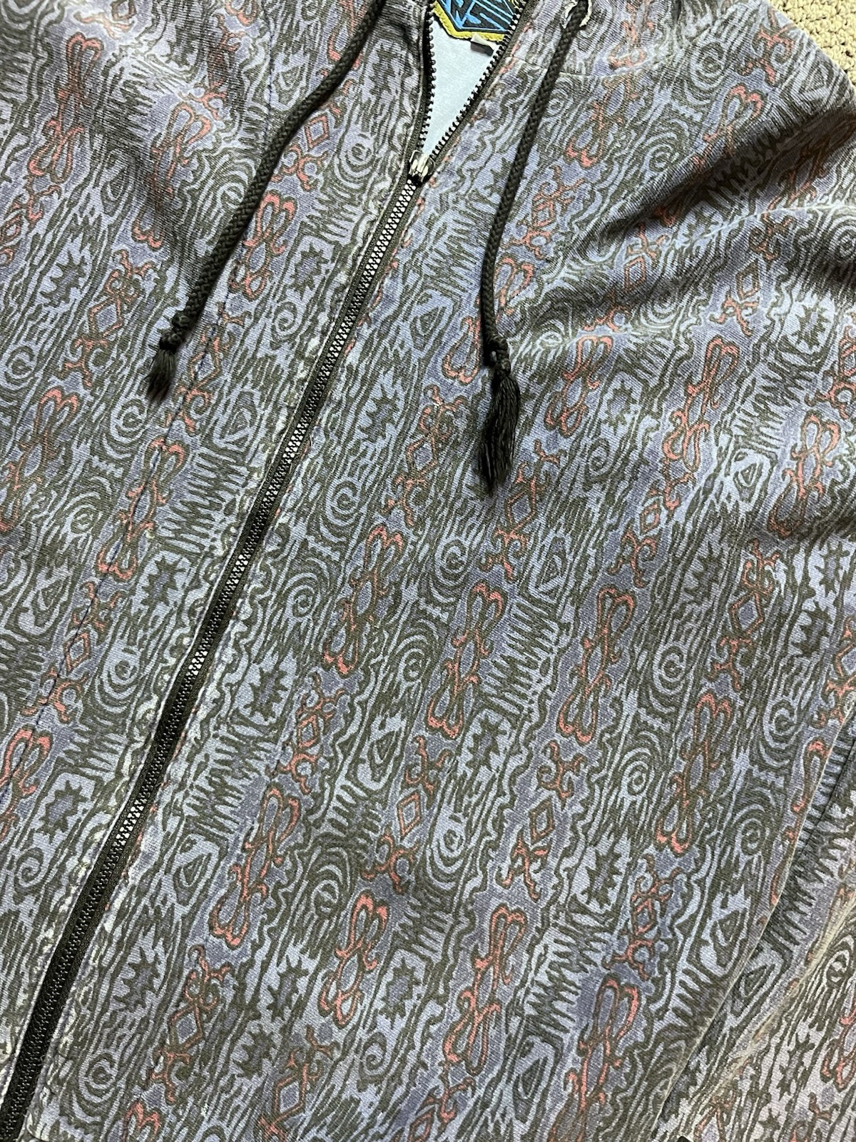Vintage Quiksilver Zip Up Hoodie 80s Rare Surf XL AOP image 2