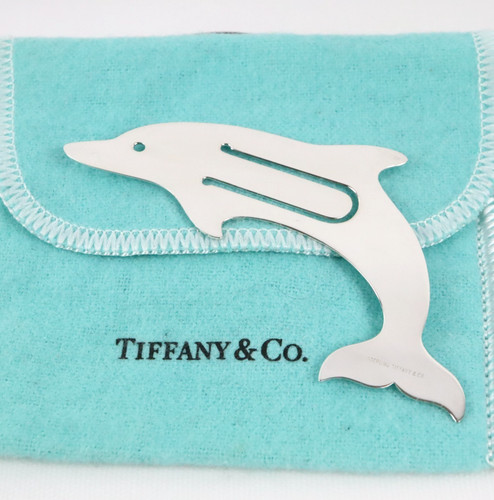 Tiffany & Co. Dolphin Bookmark Sterling Silver 925 Vintage w/ Pouch