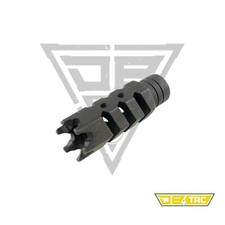Black, Shark Style Compensator Steel 5/8x24 Thread Muzzle Brake For .358/9