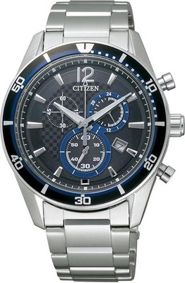 Citizen Alterna VO10-6741F Eco-Drive Chronograph Black Blue Men s Watch New