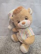 Dakin Morgan Teddy Bear Plush 14 Stuffed Animal Striped Pajama Night Cap 1983