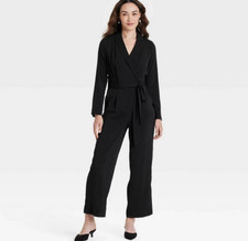 NEW A New Day Womens Black Long Sleeve Wrap J...