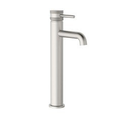 Desire Bathroom Knurled Tall Mono Bowl Mixer Taps - Brushed Nickel