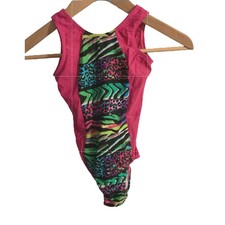 Look-it Activewear Leopard Neon Dance Suit Gymnastic Leotard Sport Pink Size M