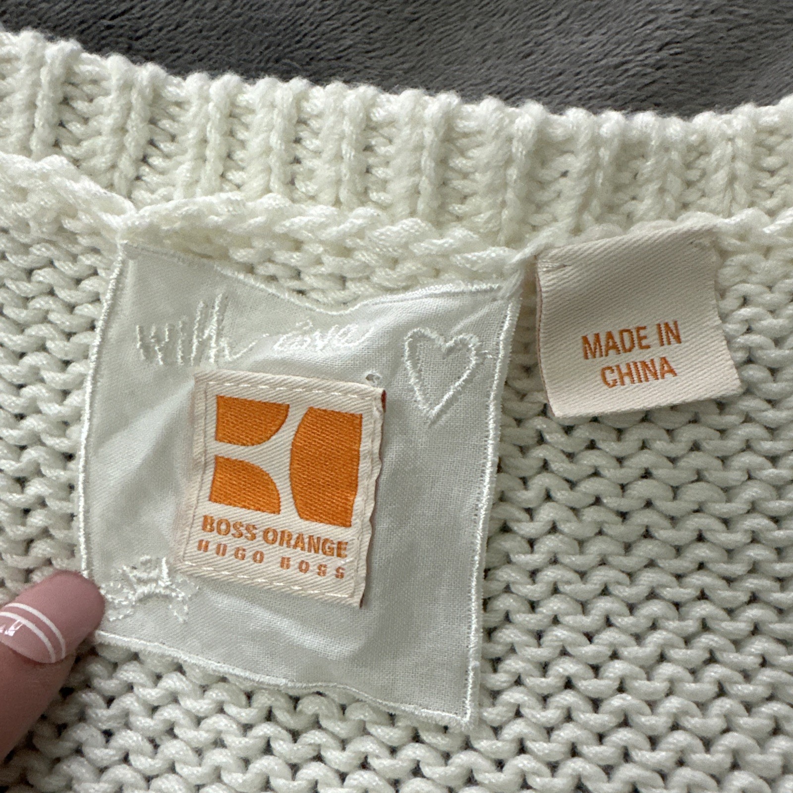 Boss Orange Sweater Womens Small Walice Open Cable Knit Jumper Coastal Casual image 7