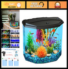 3-Gallon Aquarium Starter Kit with LED Lighting & Filtration for Tropical Fish,