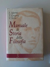 MANUALE DI STORIA DELLA FILOSOFIA di ADORNO GREGORY VERRA ed. MONDOLIBRI/LATERZA