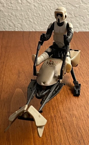 Vintage Star Wars ROTJ Speeder Bike With Scout Trooper Figurine