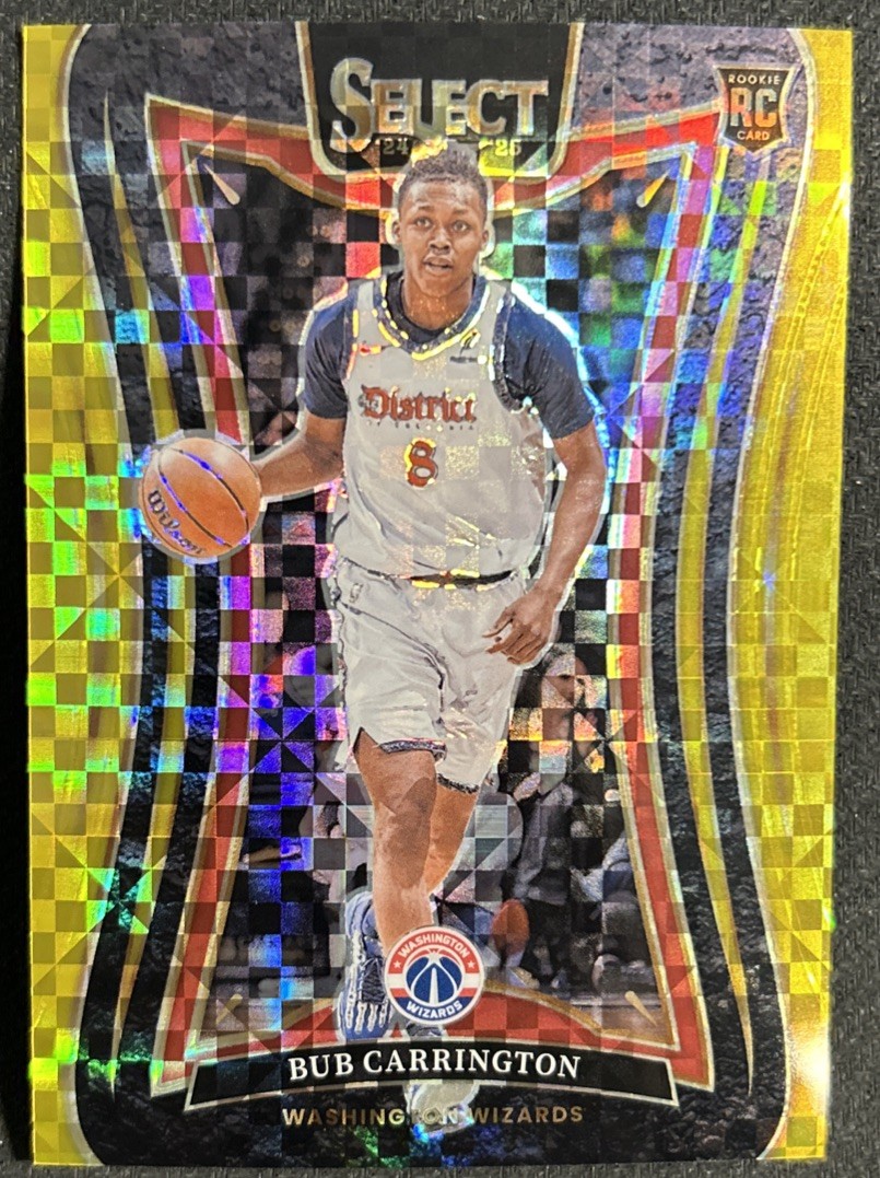 2024-25 Select Basketball Bub Carrington Gold /10 RC Mezzanine Level Wizards