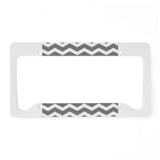 Cafepress Charcoal Grey Chevron License Plate Holder License Frame 1003184067