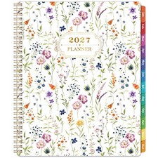2027 Planner for Office, School, Home - Colorful Tabs 9" x 11", Multicolored