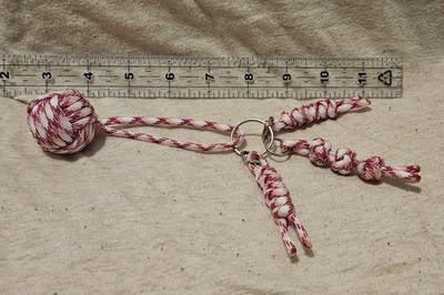 1'' Steel Nautical Decorative Monkey's Fist, Breast Cancer Awareness, Key Lanyard