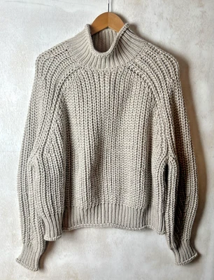 H&M Women's Chunky Knit Roll Neck Jumper Light Greige Size XL BNWT (6)  - Image 1 of 4