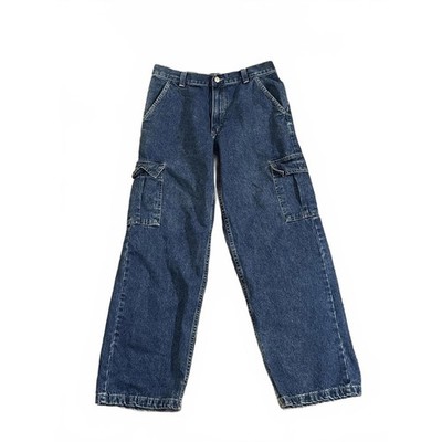 Wrangler Hero Mens Blue Cargo Jeans Wide Leg Denim Pants 30x30 70LS0DV