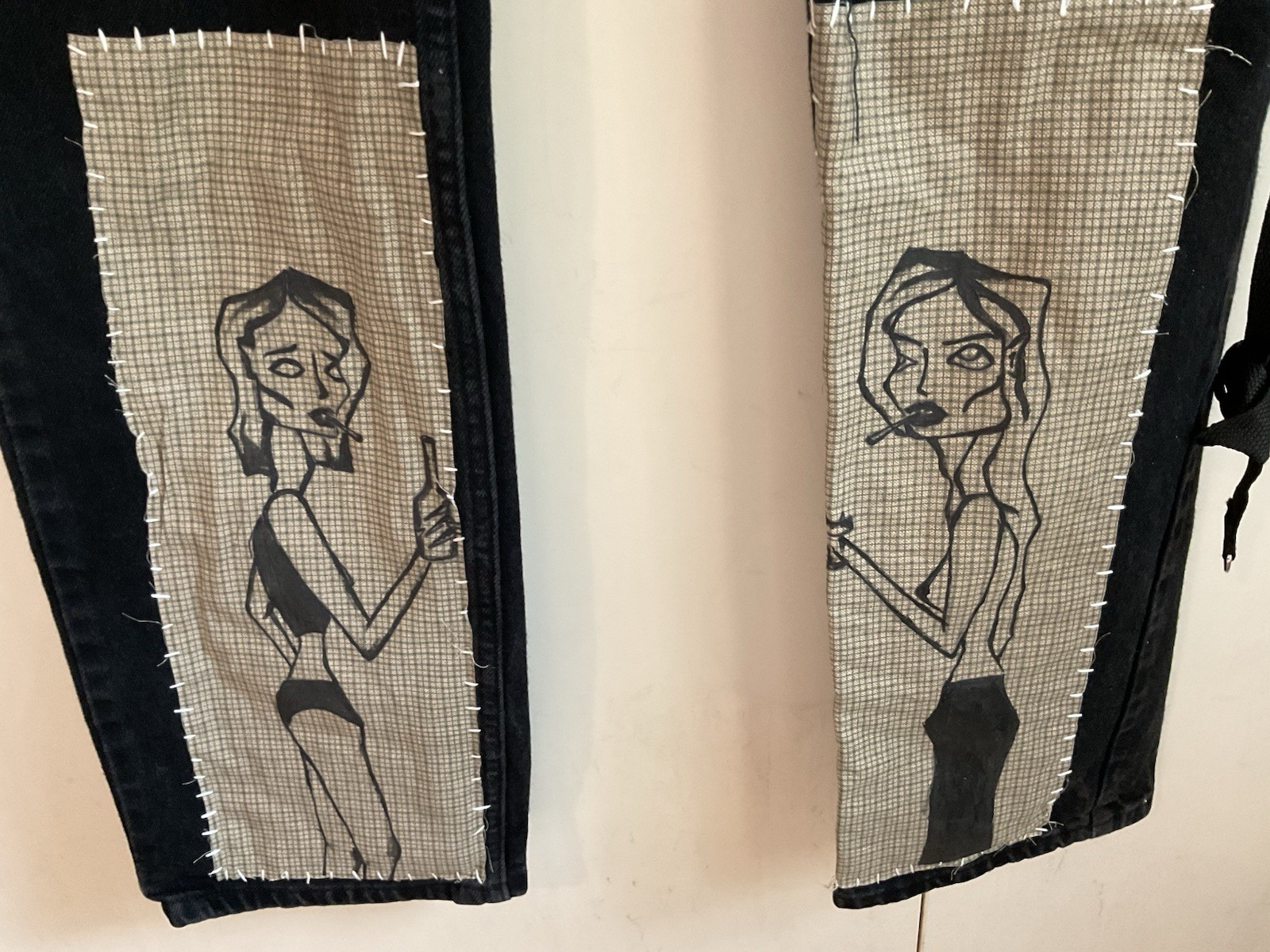 Customized Grunge Jeans Denim Gothic Punk ARIZONA Sz 34 X34 Urbancore Festivals