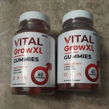 2 Pack Purvia Vital Grow XL Men Max Strength Formula 60ct Gummies EXP 3/26