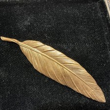 Vintage Gold Tone Leaf Brooch Pin VGC Broach Leaves Retro